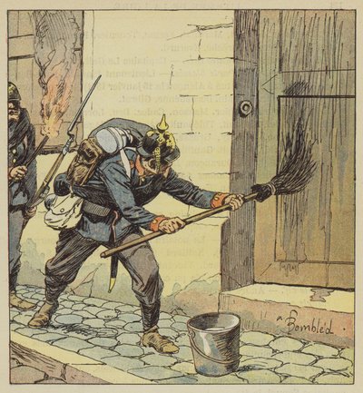 Los prusianos incendian 193 casas de Châteaudun después de cubrirlas con petróleo de after Louis Charles Bombled