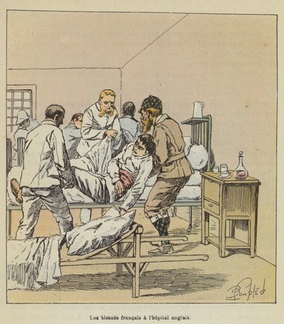 Los heridos franceses en el hospital inglés de after Louis Charles Bombled
