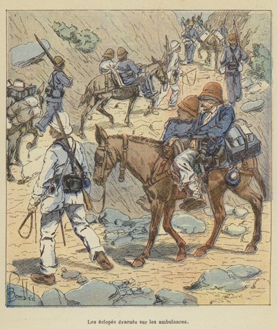 Los lisiados evacuados en las ambulancias de after Louis Charles Bombled