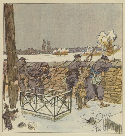 Los francotiradores de París defienden el cementerio de Montsort de after Louis Charles Bombled