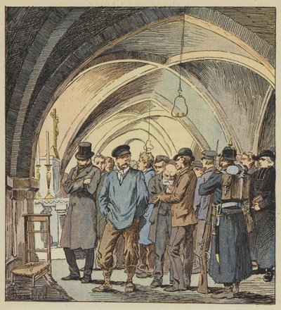Los rehenes en la cripta de Beaune-la-Rolande de after Louis Charles Bombled