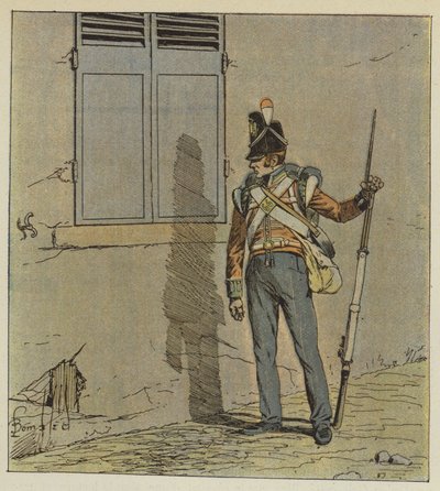 Las centinelas serán apostadas por la noche tocando la casa de after Louis Charles Bombled