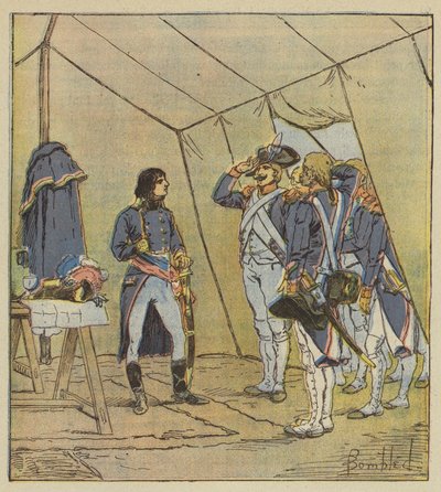 Los viejos soldados del ejército de Italia nombran a Bonaparte cabo después de Lodi de after Louis Charles Bombled
