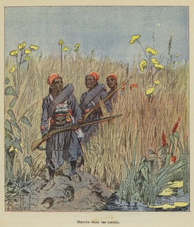 Marcha en los pantanos de after Louis Charles Bombled