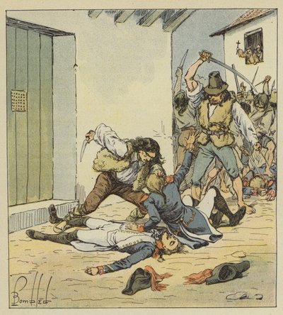 Masacre de los franceses en Verona de after Louis Charles Bombled