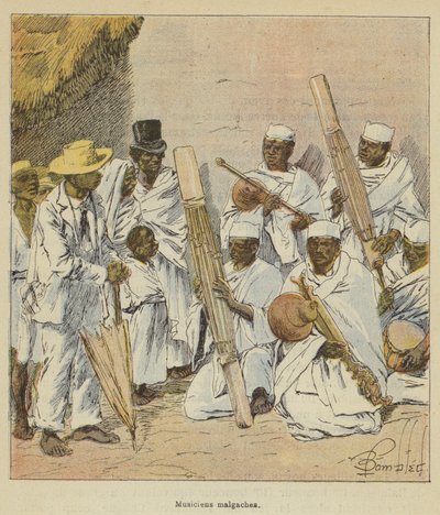 Músicos malgaches de after Louis Charles Bombled