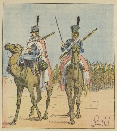 Napoleón creó regimientos de dromedarios de after Louis Charles Bombled