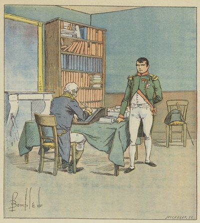 Napoleón dicta la campaña de Egipto de after Louis Charles Bombled