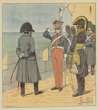 Napoleón recibe a Pioutowski en la isla de Elba de after Louis Charles Bombled