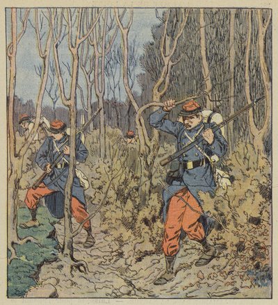 Nuestros soldados en el bosque de after Louis Charles Bombled