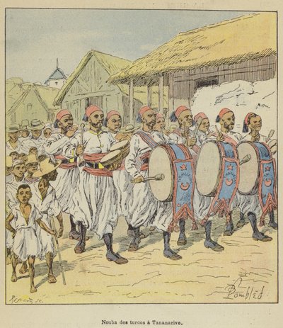 Nouba de los turcos en Tananarive de after Louis Charles Bombled