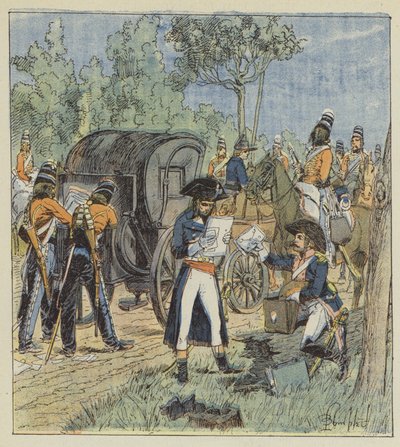 Se encuentran pruebas de la traición de Pichegru en los furgones del general austríaco Kinglin de after Louis Charles Bombled