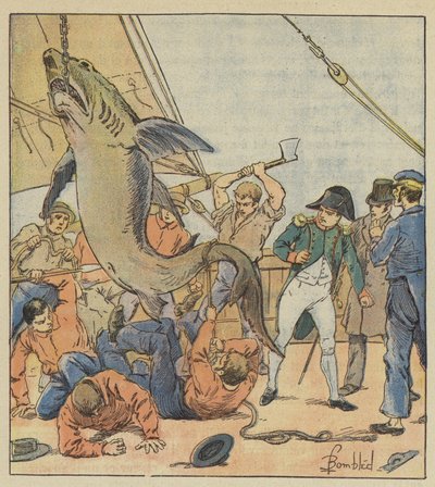 Captura de un tiburón de after Louis Charles Bombled