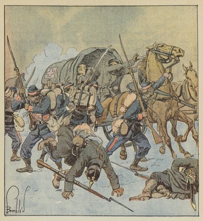 Captura de una ambulancia prusiana por una compañía del 43º de marcha de after Louis Charles Bombled