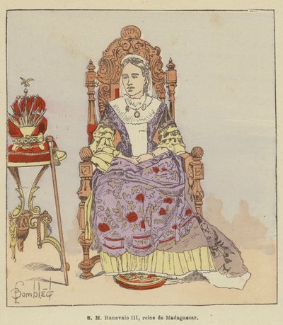 SM Ranavalo III, reina de Madagascar de after Louis Charles Bombled