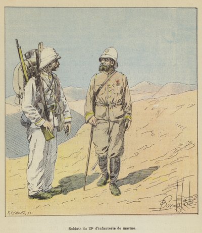 Soldados del 13º de infantería de marina de after Louis Charles Bombled