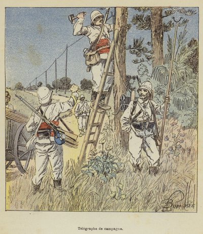 Telégrafo de campaña de after Louis Charles Bombled