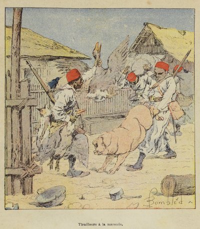 Tiradores en la maraude de after Louis Charles Bombled