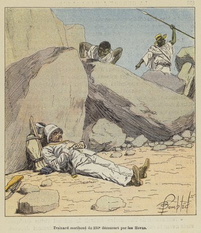 Moribundo del 200º descubierto por los Hovas de after Louis Charles Bombled