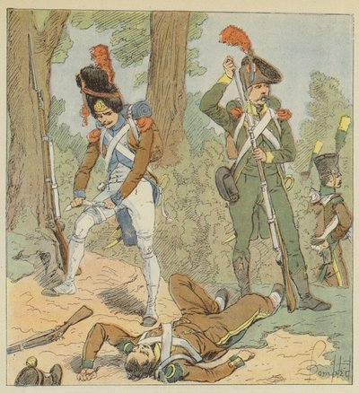 Tropas italianas, Legión piamontesa, Infantería de batalla, 1806, Legión itálica, 1800 de after Louis Charles Bombled
