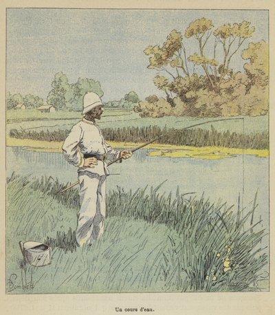 Un curso de agua de after Louis Charles Bombled