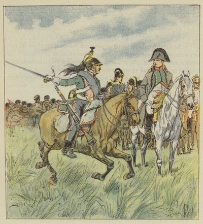Un dragón previene al Emperador de la traición de uno de sus generales de after Louis Charles Bombled