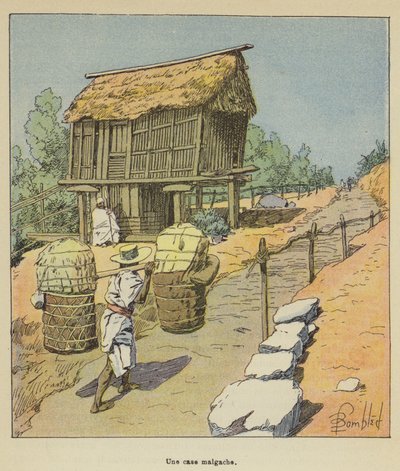Una casa malgache de after Louis Charles Bombled