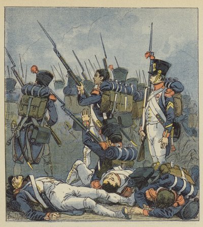 Wagram le fue citada como una batalla sangrienta de after Louis Charles Bombled