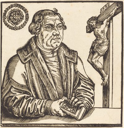 Martín Lutero, Medio Cuerpo a la Izquierda con un Libro en las Manos de after Lucas Cranach the Younger