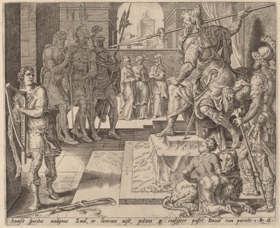 David ante Saúl de after Maerten van Heemskerck