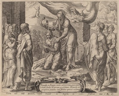 Samuel ungiendo a David de after Maerten van Heemskerck