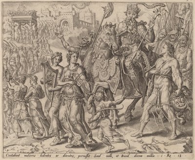 El triunfo de Saúl y David de after Maerten van Heemskerck