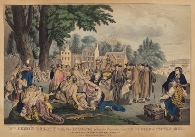 El tratado de Wm. Penn con los indios cuando fundó la provincia de Pensilvania. 1661: El único tratado que nunca se rompió de after Napoleon Sarony