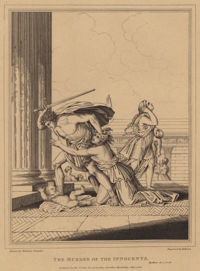 La matanza de los inocentes, Mateo de after Nicolas Poussin