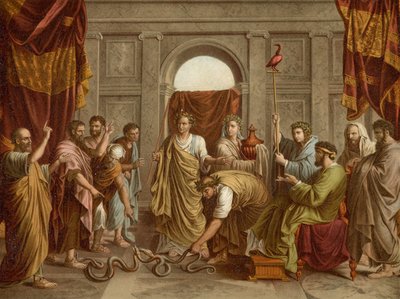 El milagro de la serpiente de after Nicolas Poussin