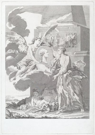 Retrato alegórico de Pierre Buirette de Belloy de after Nicolas René Jollain Louis Simon Lempereur