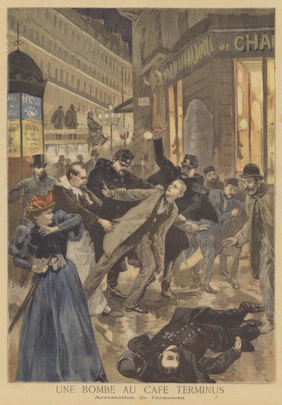 Arresto del bombardero del Café Terminus de after Oswaldo Tofani