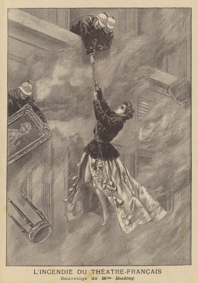 Incendio en el Théâtre-Français, París de after Oswaldo Tofani
