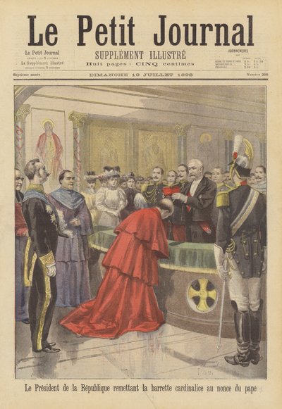 El Presidente Faure de Francia colocando el capelo cardenalicio en la cabeza del Nuncio Papal de after Oswaldo Tofani