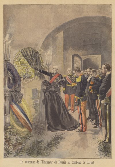 Corona del Zar Nicolás II de Rusia colocada en la tumba del Presidente Carnot de Francia de after Oswaldo Tofani
