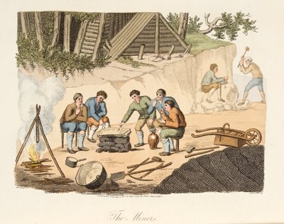 Los canteros de Grisante, de Escenarios Italianos, representando las costumbres y diversiones de los diferentes estados de Italia, pub. 1806 de after P. van Lerberghi