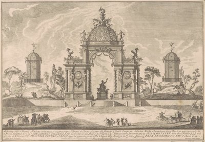La Seconda Macchina para la Chinea de 1756: El templo de Ceres de after Paolo Posi Giuseppe Pozzi
