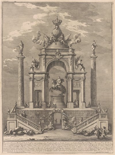 La Prima Macchina para la Chinea de 1751: Arco triunfal para Roger I de Sicilia de after Paolo Posi Giuseppe Vasi