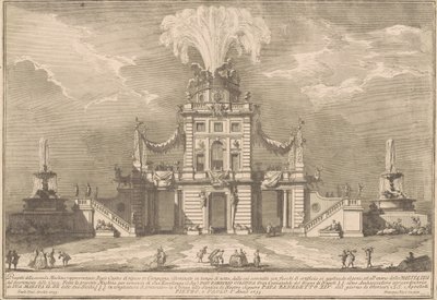 La segunda máquina para la Chinea de 1755: Un pabellón de caza real de after Paolo Posi Giuseppe Vasi