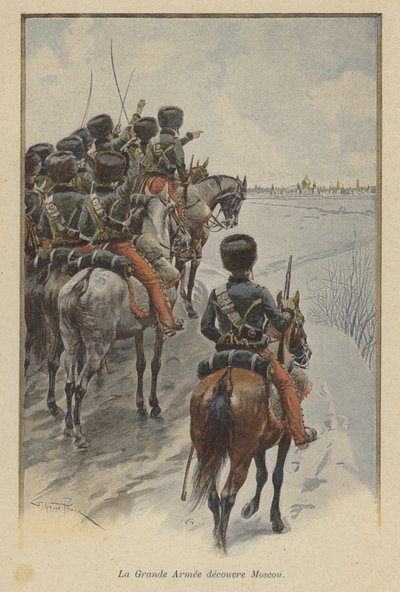 La Grande Armée de Napoleón llega ante Moscú, 1812 de after Paris