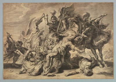 Gran caza de leones de after Peter Paul Rubens