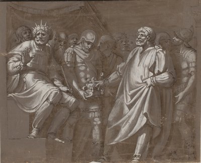 Mucio Escévola ante Porsena de after Polidoro da Caravaggio