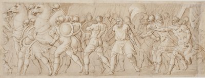 Rapto de las sabinas, mitad derecha de after Polidoro da Caravaggio