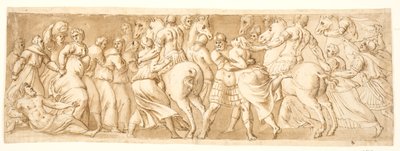 El rapto de las sabinas, mitad izquierda de after Polidoro da Caravaggio