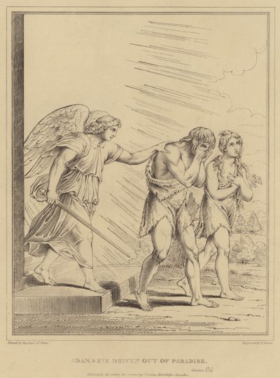 Adán y Eva expulsados del Paraíso, Génesis de after Raphael